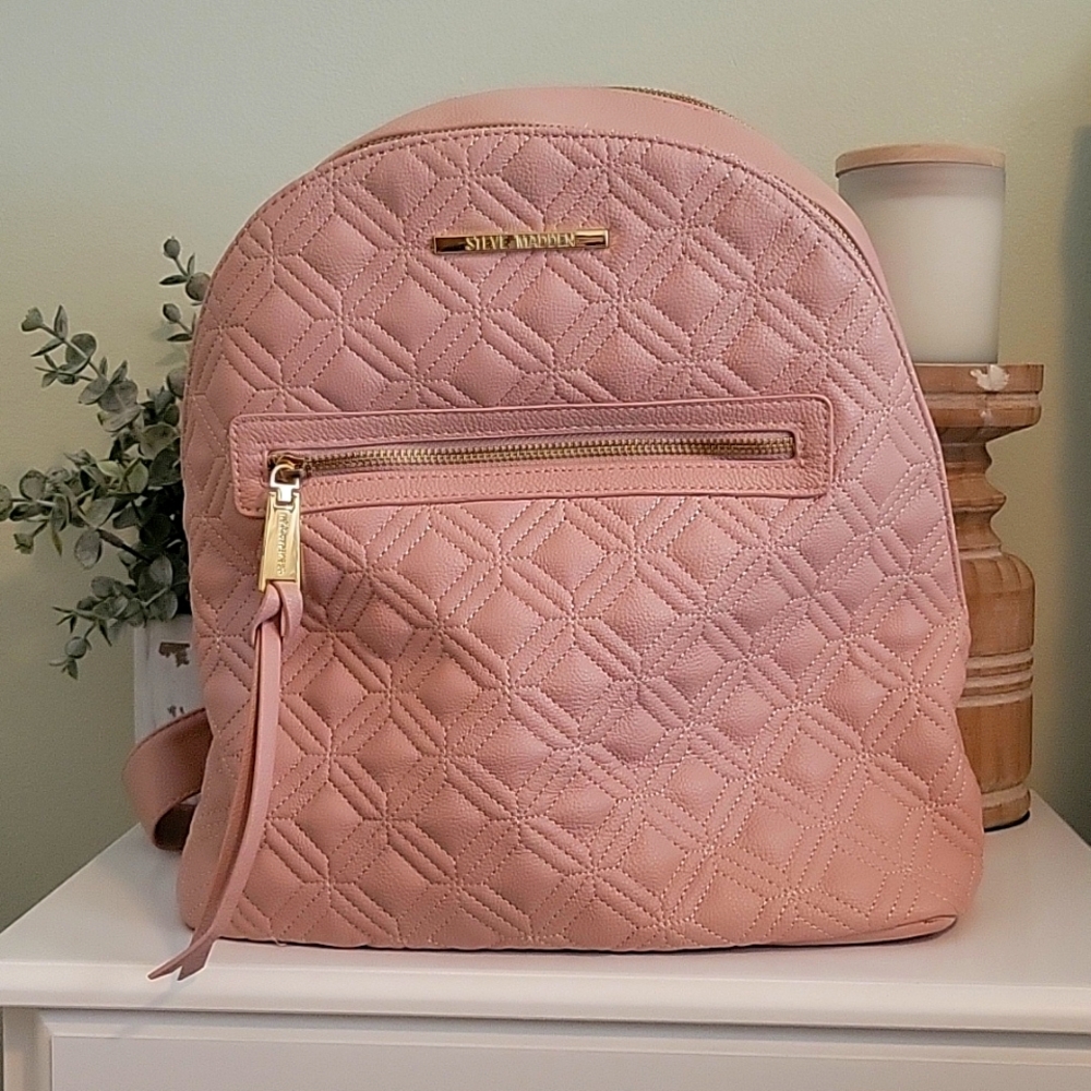 Steve Madden Women's Mauve Quilted Faux Leather Backpack (Mid-size)